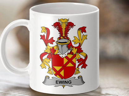 Ewing Surname Irish Family Crest Mug - Celtic Ancestry Gifts