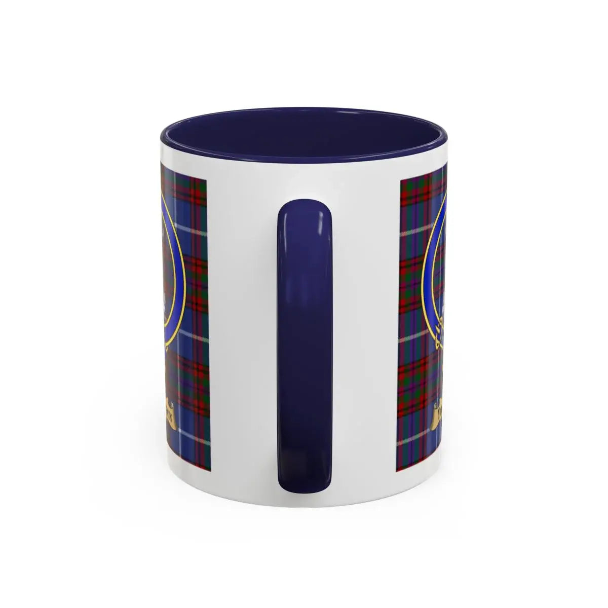Yorstoun clan crest mug shown in 11 oz and 15 oz sizes