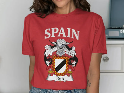 Spain Ruiz Family Crest Red Unisex T-Shirt product type