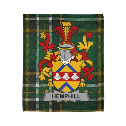 Hemphill Family Crest Tartan Background blanket product type