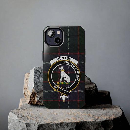Hunter Clan Scottish Tartan Background Cell Phone Case - Celtic Ancestry Gifts