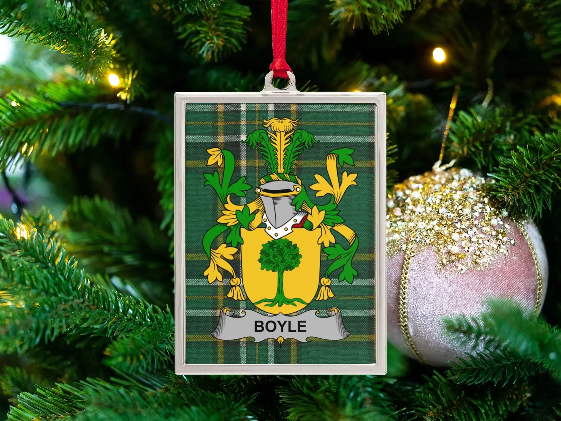 Personalized Boyle Family Crest Plaque Holiday Ornament product