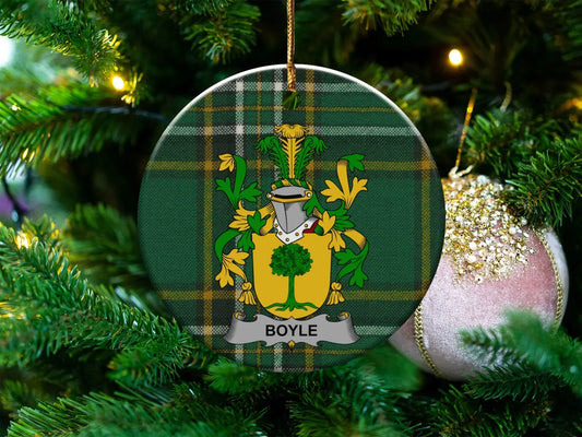 Personalized Boyle Coat of Arms Christmas Ornament product type