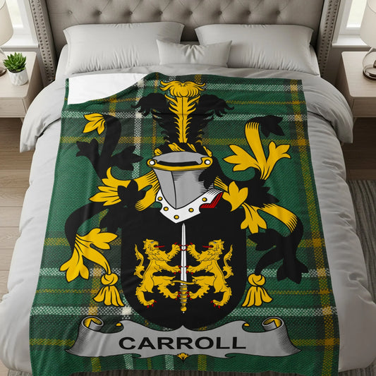 Family Crest with Green Plaid Pattern Blanket product