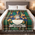 Canton Crest Plaid Green Woven Blanket product type