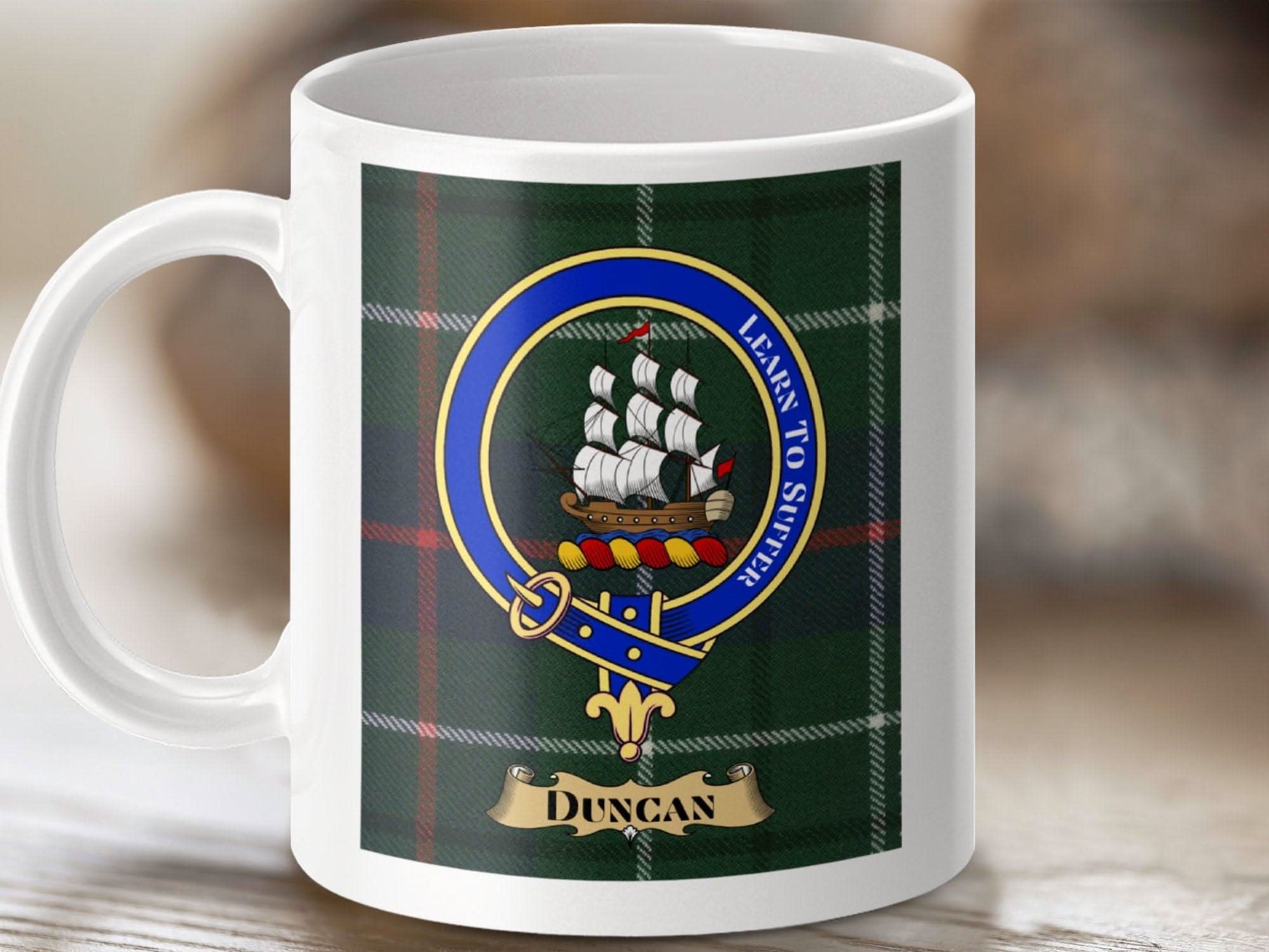 Duncan Family Crest Scottish Tartan Mug product