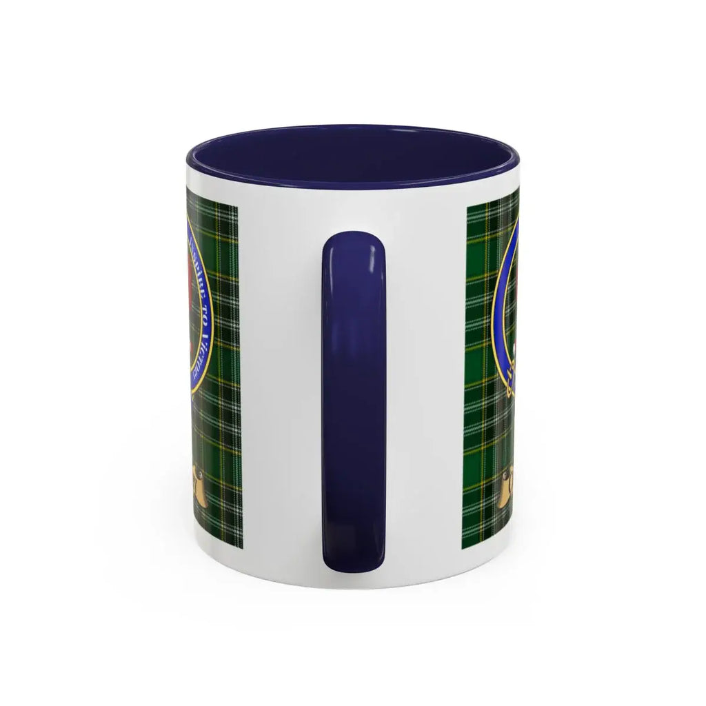 Curry clan crest mug shown in 11 oz and 15 oz sizes