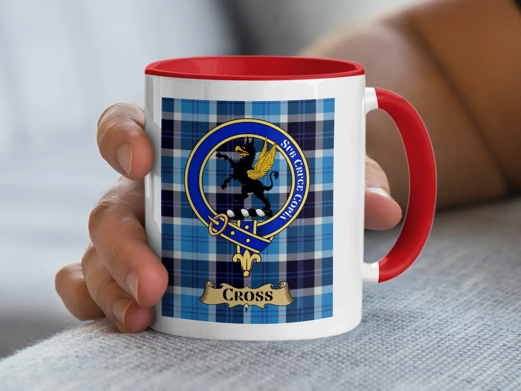 Cross family crest ceramic mug for everyday coffee and tea