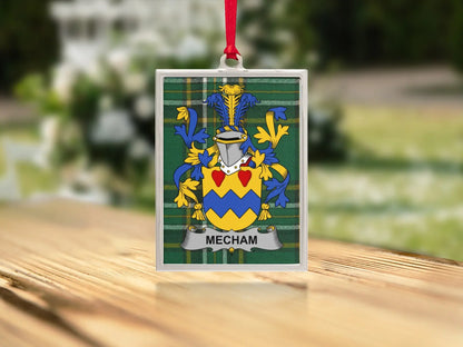 Personalized Mecham Family Crest Hanging Ornament product