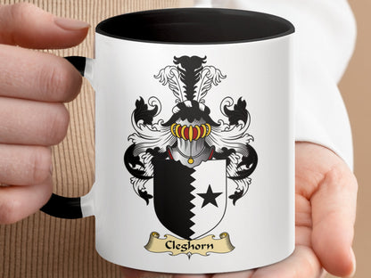 Clan Cleghorn Scottish Coat of Arms Accent Coffee Mug - Living Stone Gifts