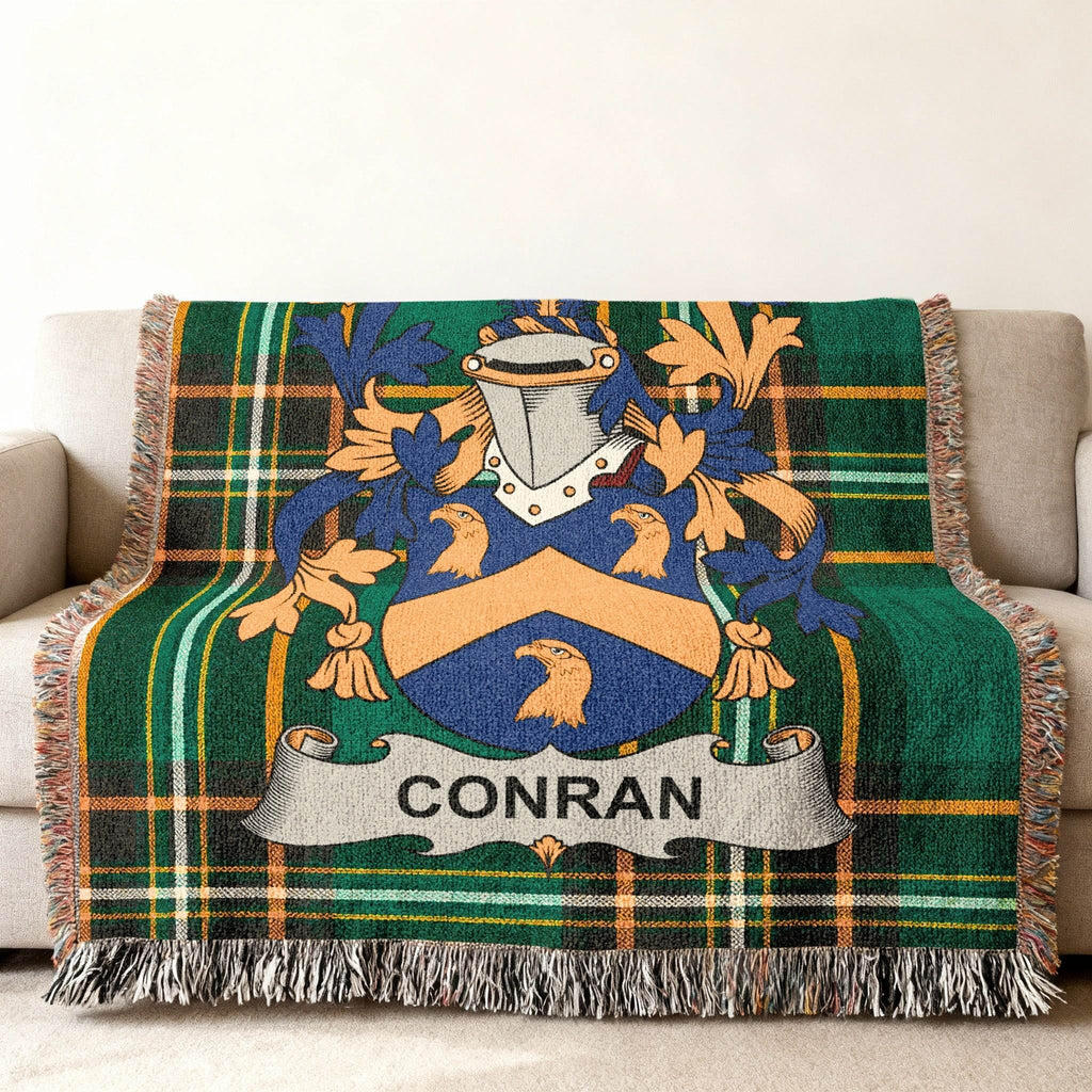 Conran Family Crest Green Plaid Woven Blanket product type