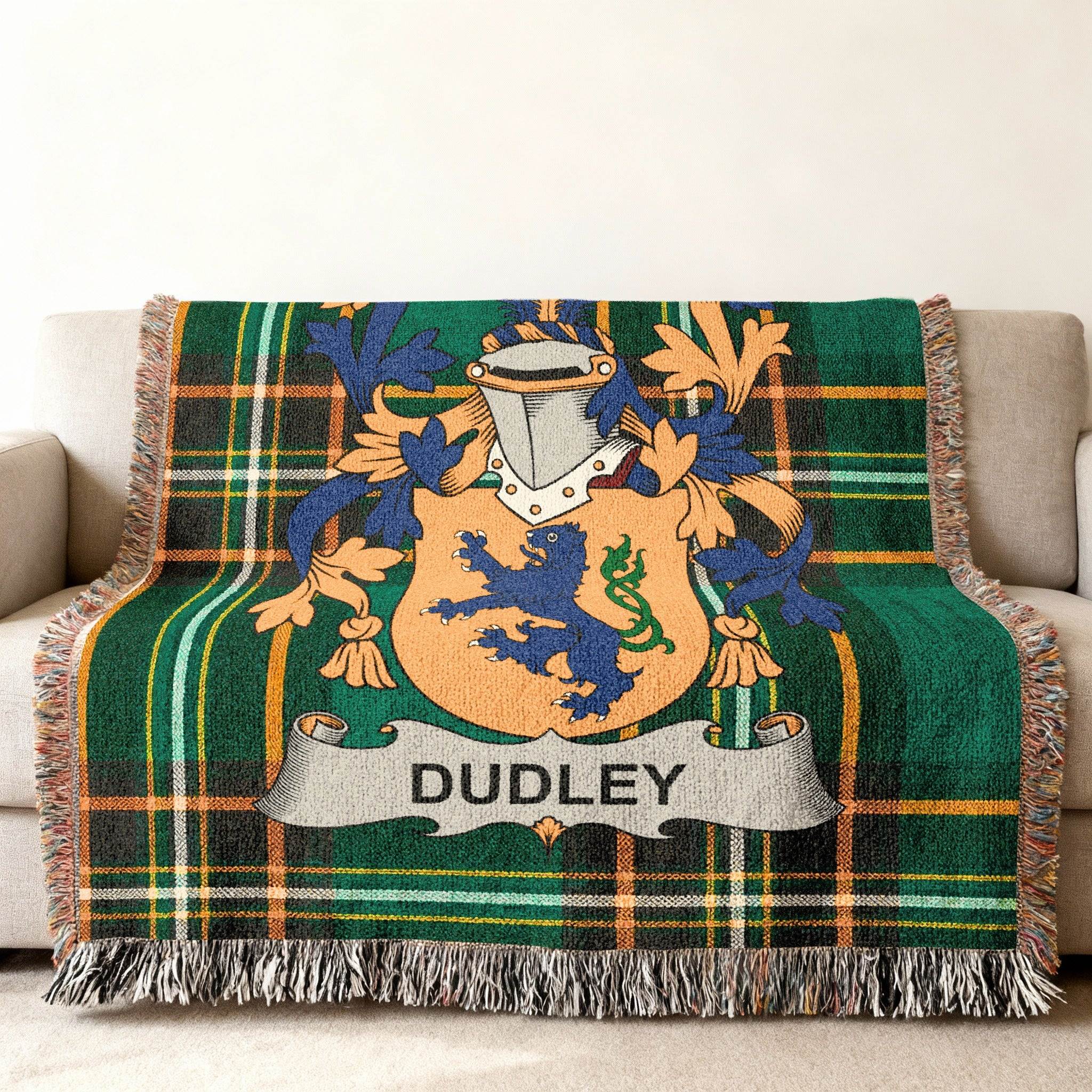 Dudley Family Crest Plaid Green Heraldry product type