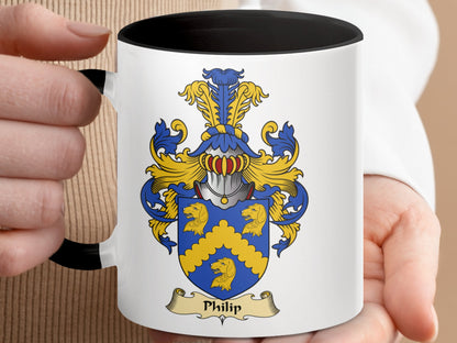 Philip Scottish Clan Family Crest Coat of Arms Mug - Living Stone Gifts