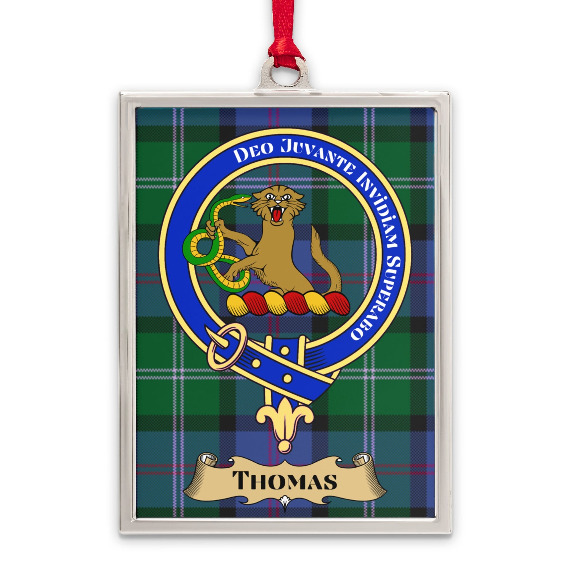Family Crest Plaid Pattern Personalized Ornament product