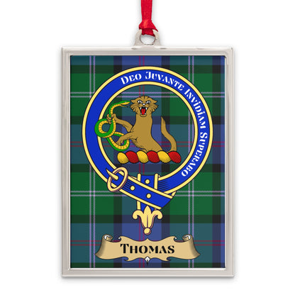 Family Crest Plaid Pattern Personalized Ornament product