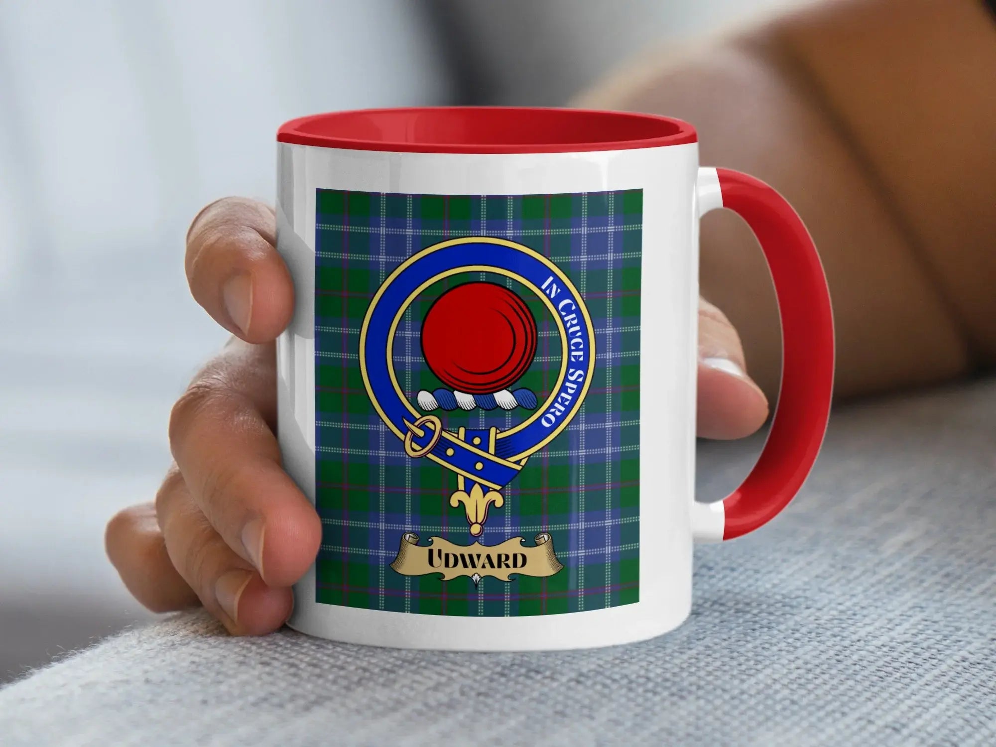 Udward family crest ceramic mug for everyday coffee and tea