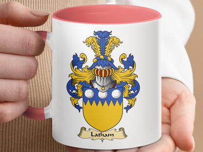 Clan Latham Scottish Coat of Arms Accent Mug - Living Stone Gifts