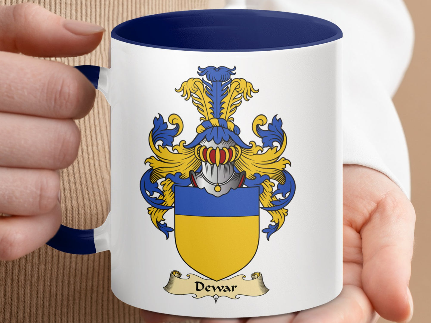 Clan Dewar Scottish Coat of Arms Accent Coffee Mug - Living Stone Gifts