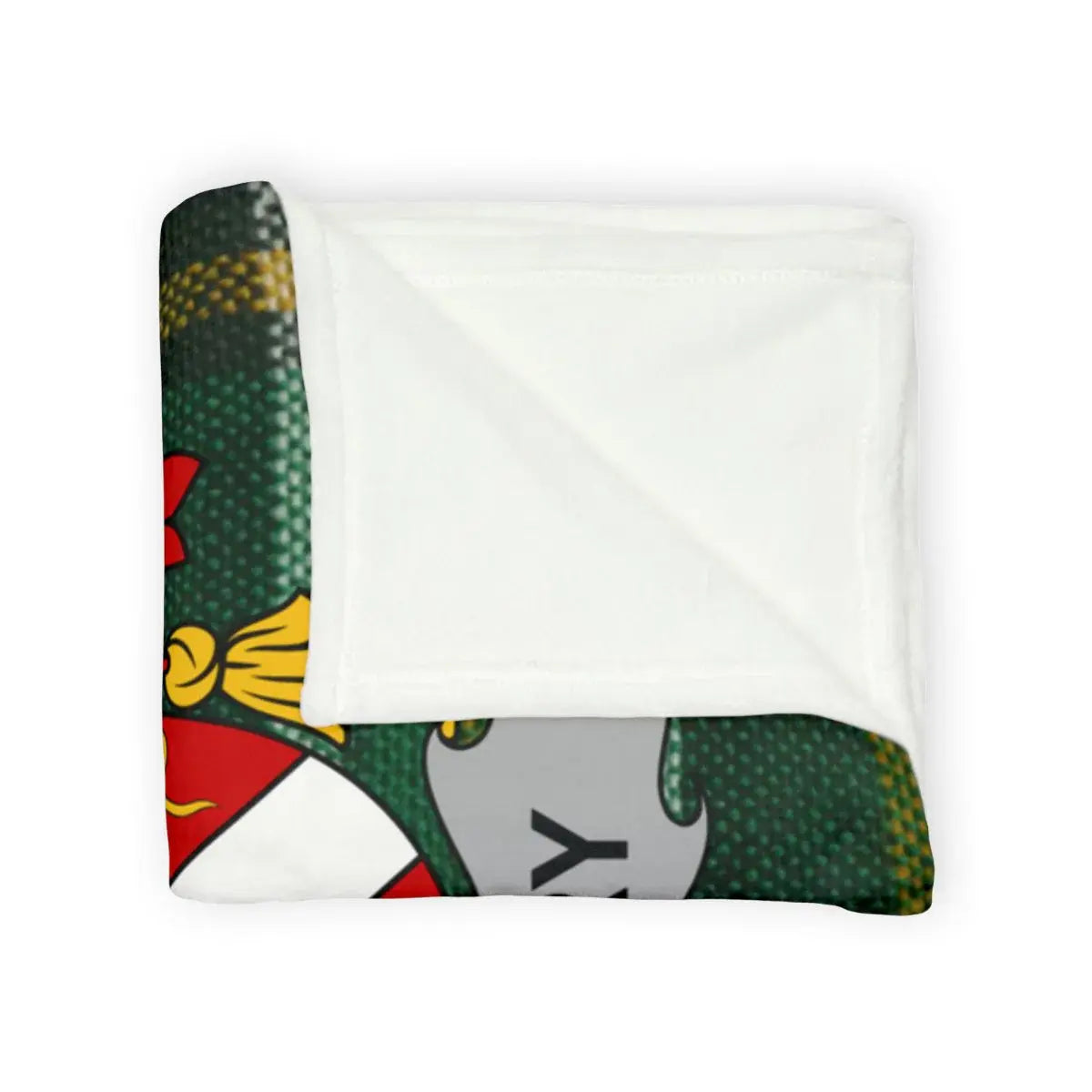 Cozy Heraldic Insignia Green and White Blanket product