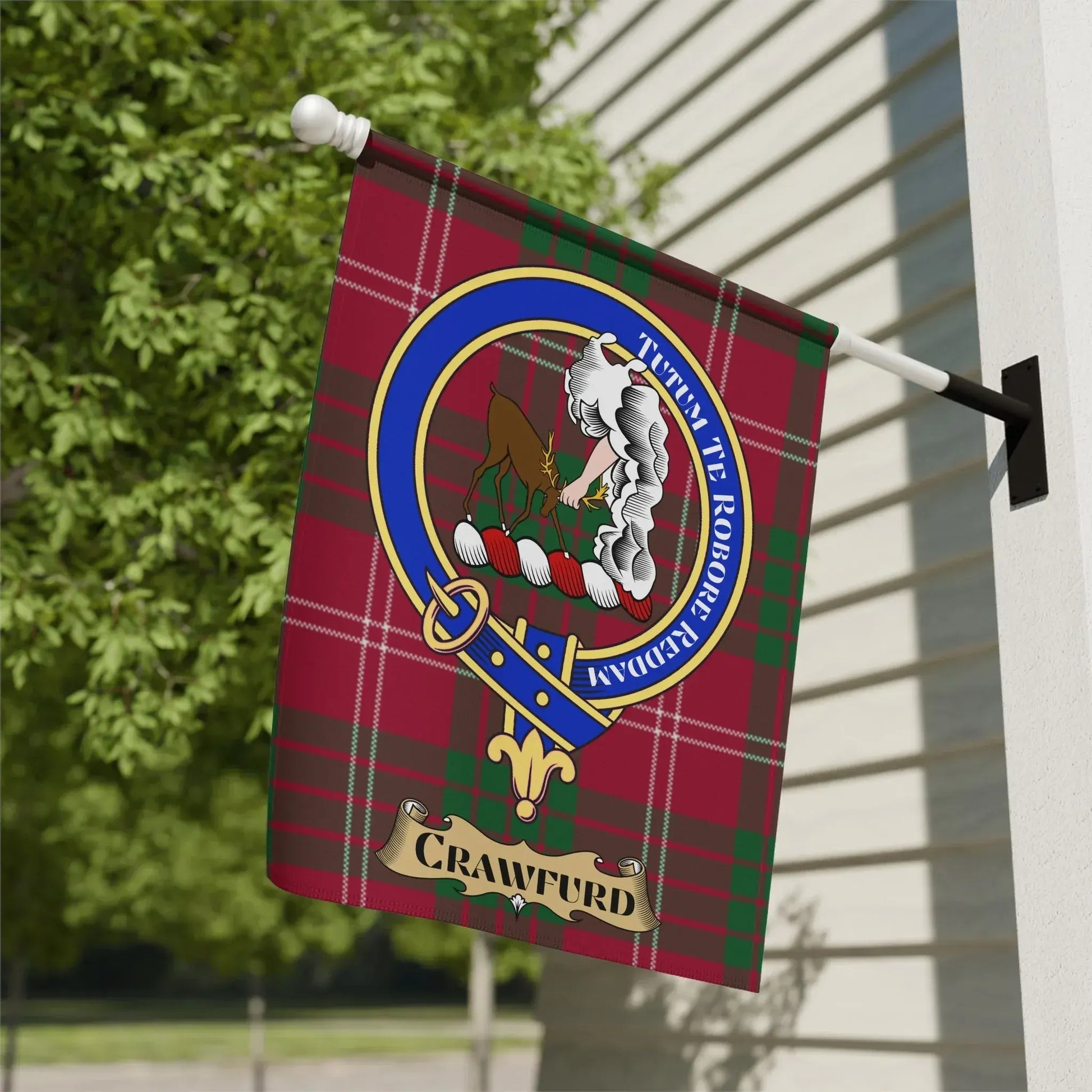 Crawford Plaid Banner with Crest Design product type