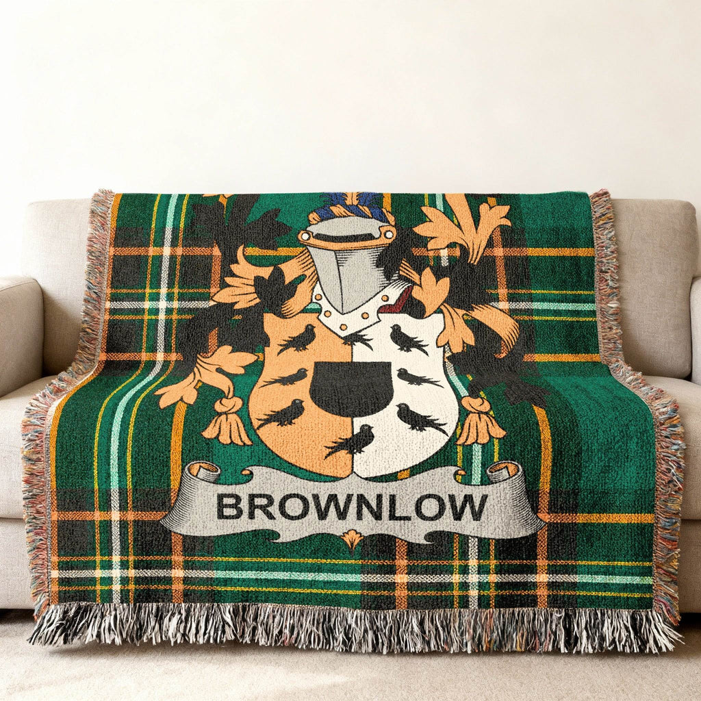Brownlow Tartan Plaid Coat Arms Throw Blanket product type