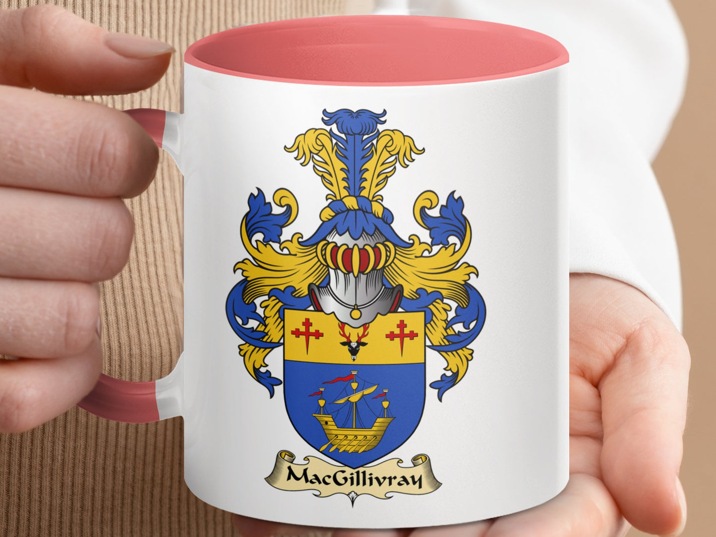 MacGillivray Family Coat of Arms Accent Coffee Mug - Living Stone Gifts