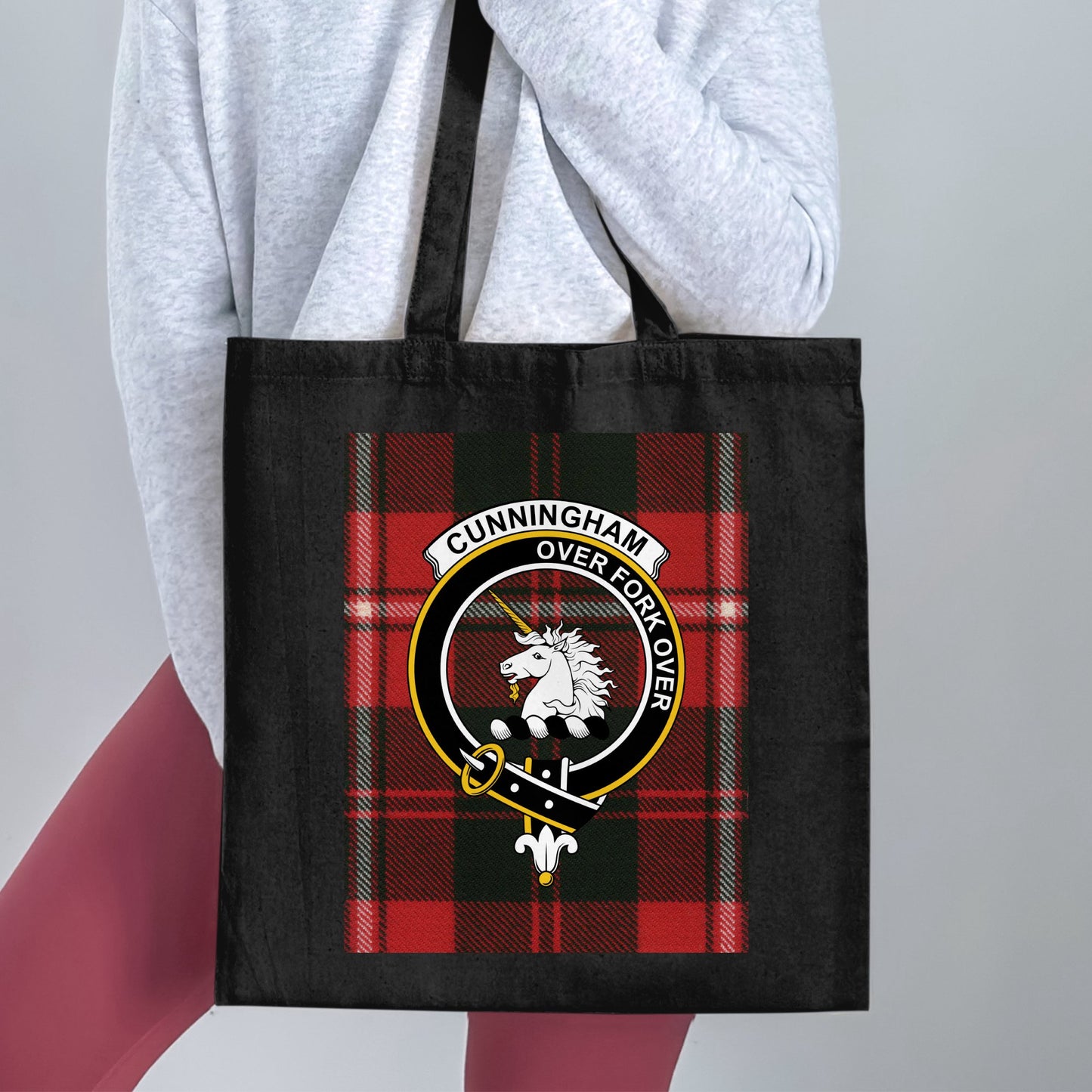 Cunningham over fork over scottish tartan tote bag - Living Stone Gifts