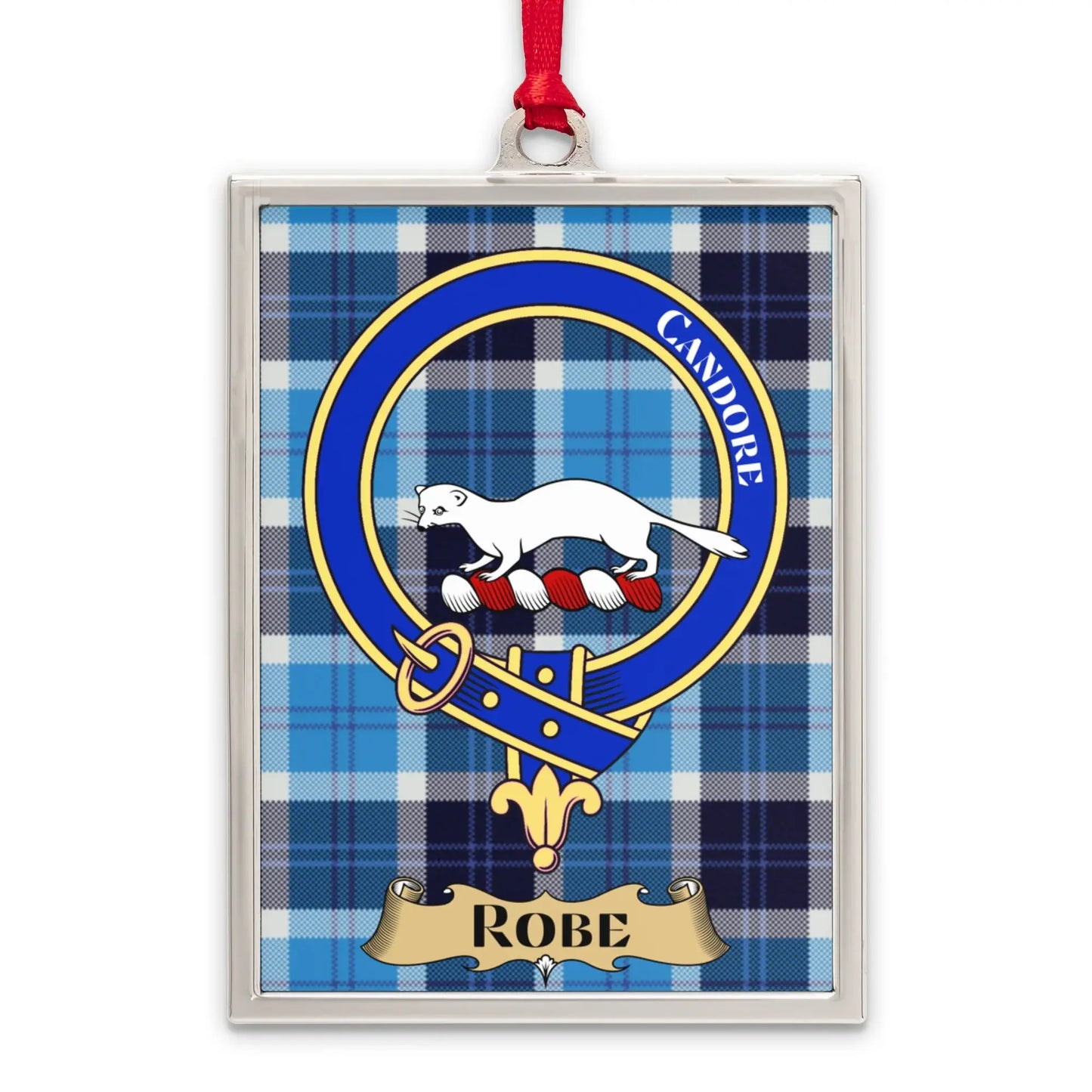 Candore Emblem with Blue Plaid Background Robe product type