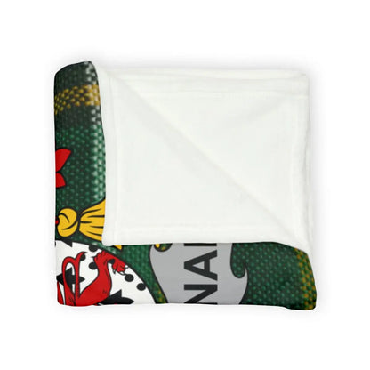 Colorful Shield Green and White Cozy Blanket product