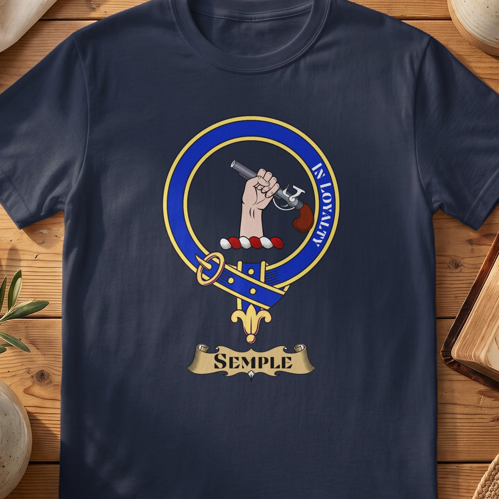 Semple Scottish clan crest T-shirt in Navy