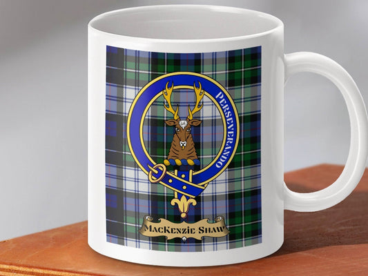 MacKenzie Shaw Tartan Mug with Clan Crest product