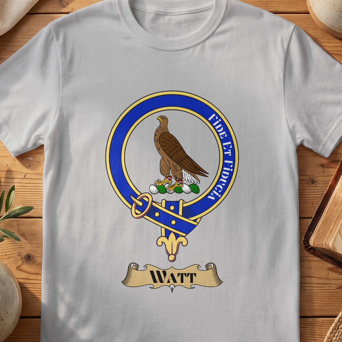 Watt Scottish clan crest T-shirt in Sport Grey