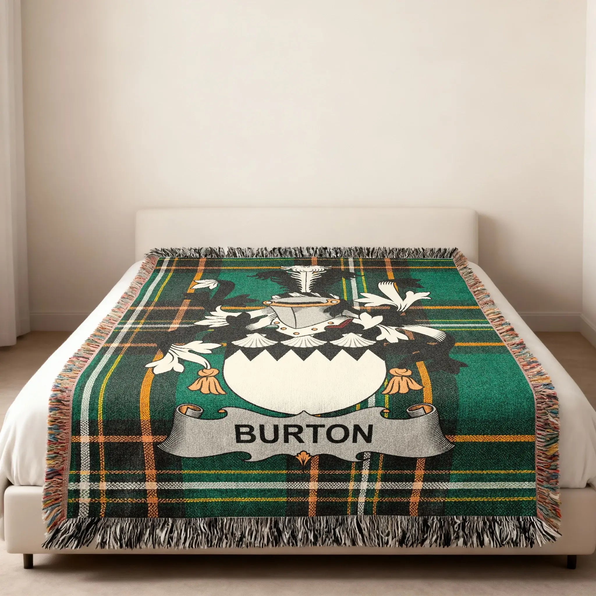 Burton Family Crest Tartan Plaid Heritage product type