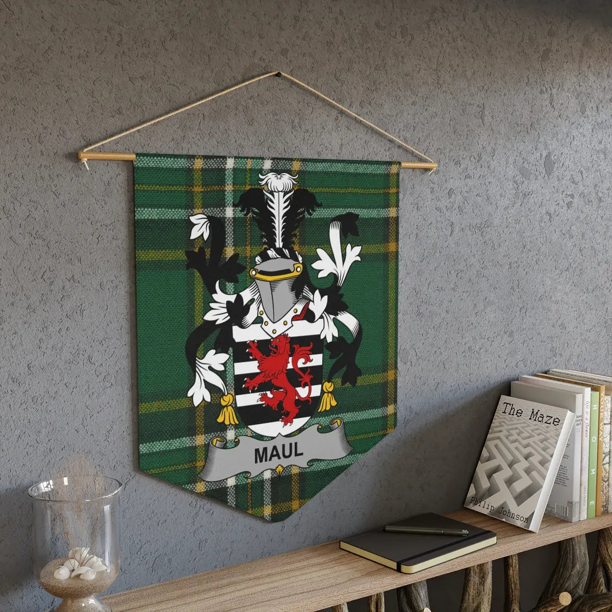 Green Tartan Plaid Pattern Family Crest Banner product