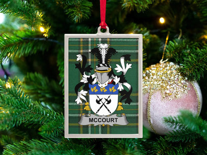McCourt Family Crest Plaid Design Ornament product