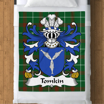 Tomkin Welsh Surname Coat of Arms Blanket - Living Stone Gifts