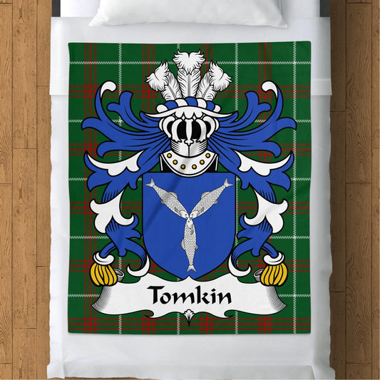 Tomkin Welsh Surname Coat of Arms Blanket - Living Stone Gifts