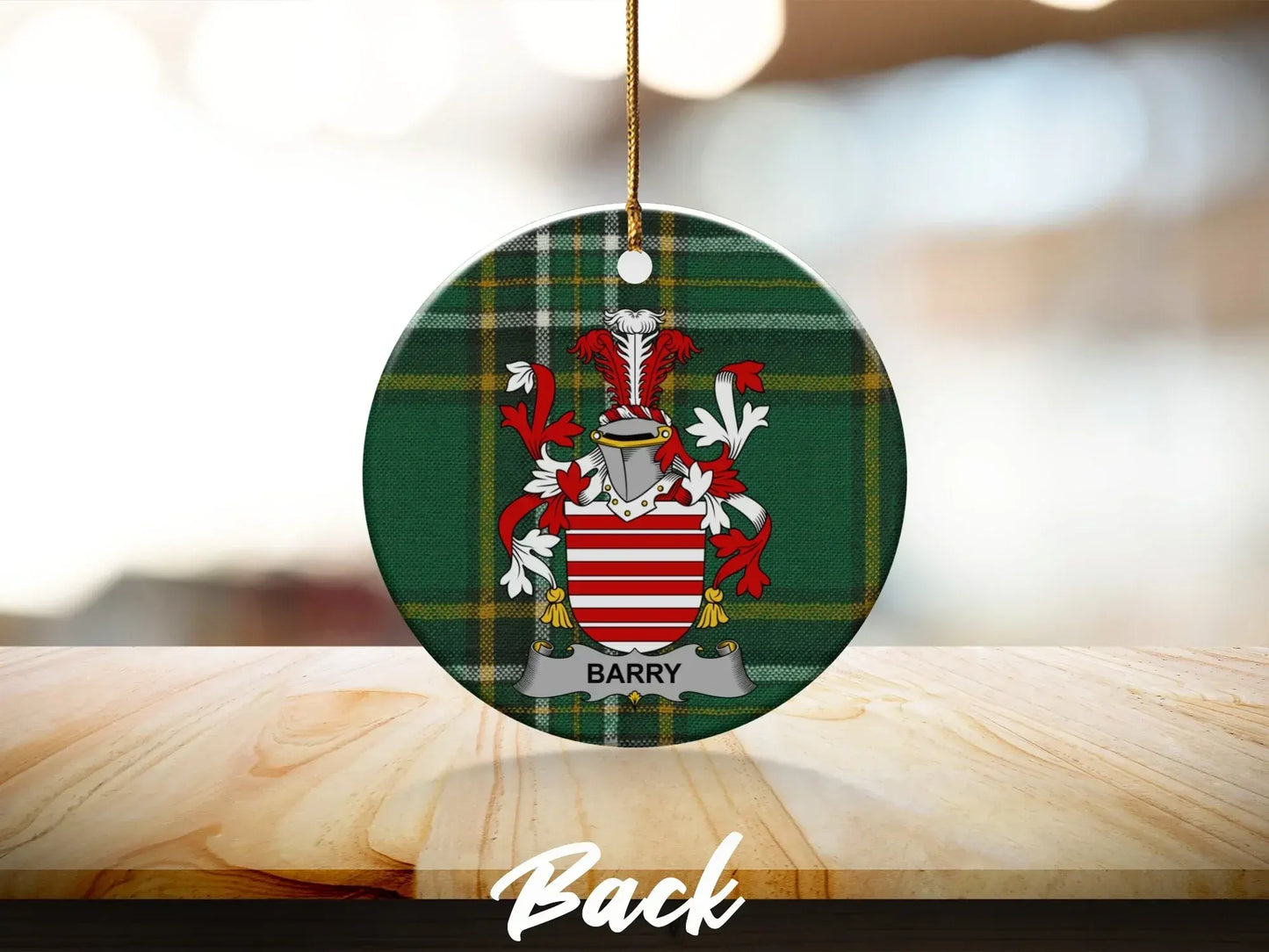 Barry Family Crest Plaid Pattern Ornament product