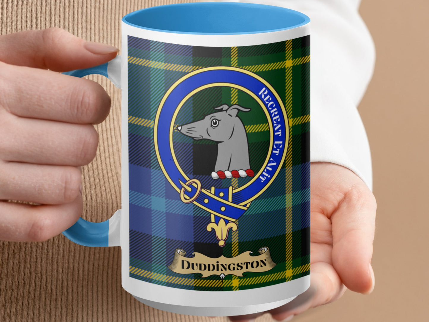 Clan Duddingston Scottish Tartan Crest Mug - Living Stone Gifts