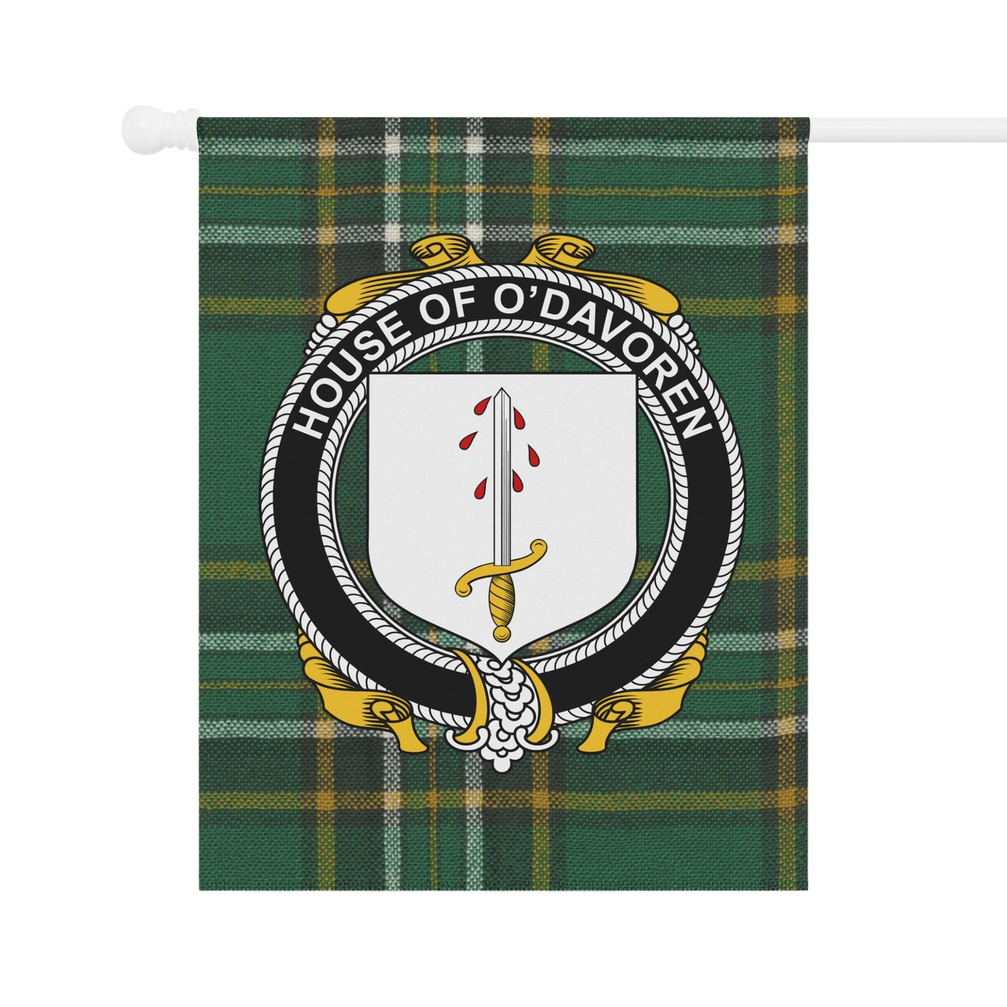 House of O'Davoren Tartan Crest Flag Product