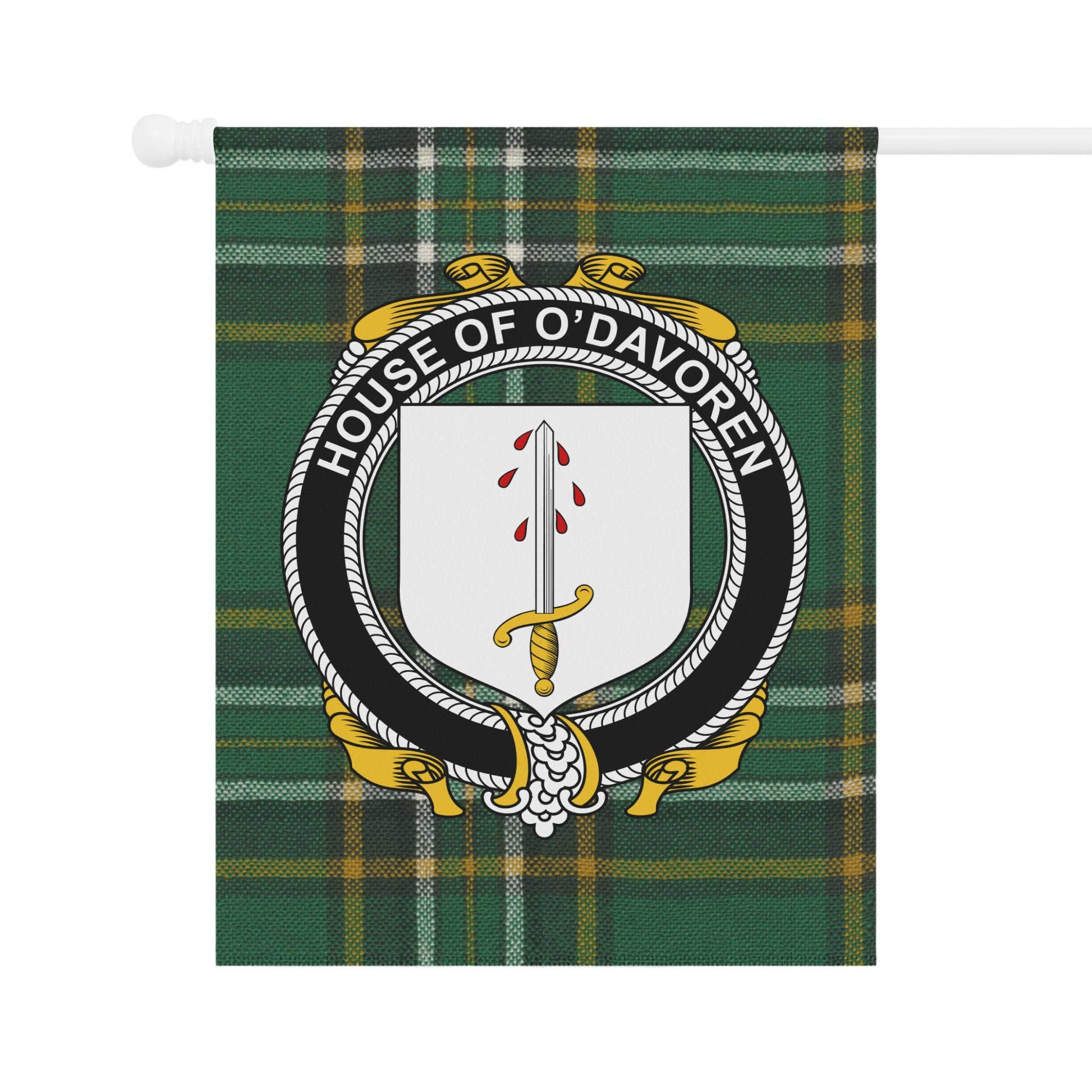 House of O'Davoren Tartan Crest Flag Product