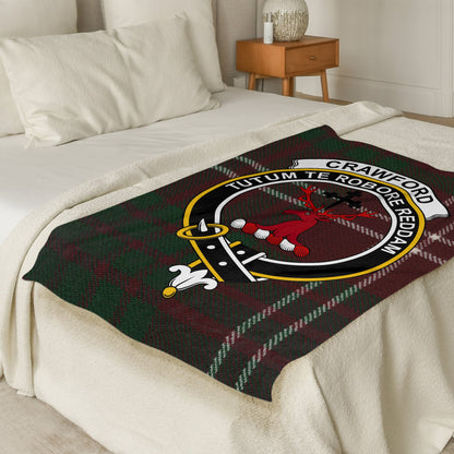 Crawford Clan Crest Tartan Throw Blanket - Living Stone Gifts