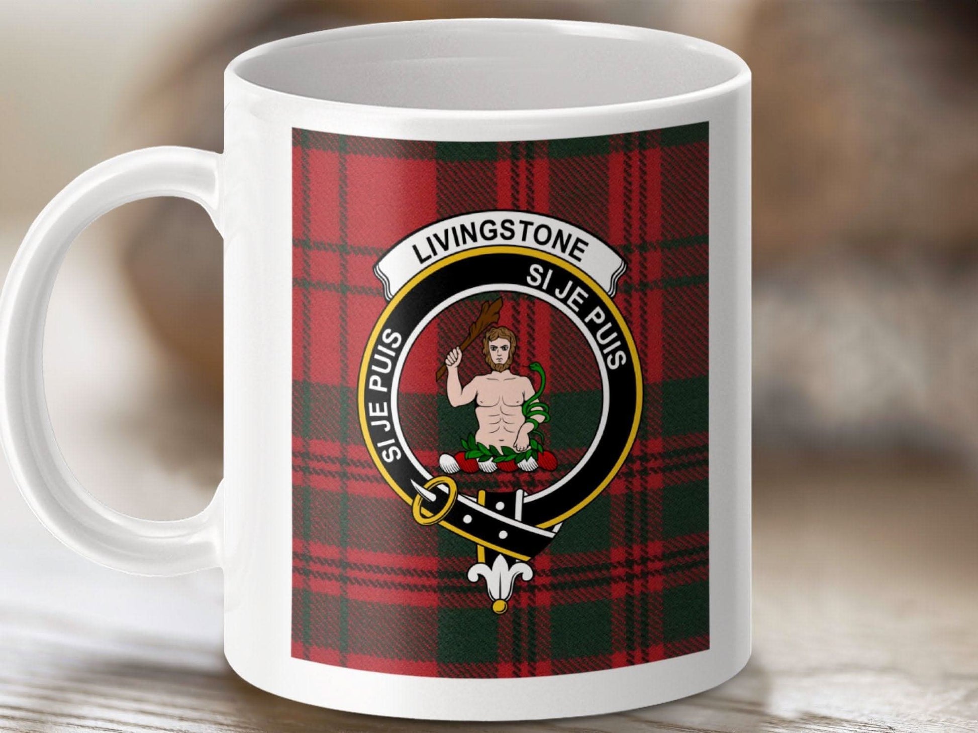 Livingstone Clan Crest Badge Tartan Mug product