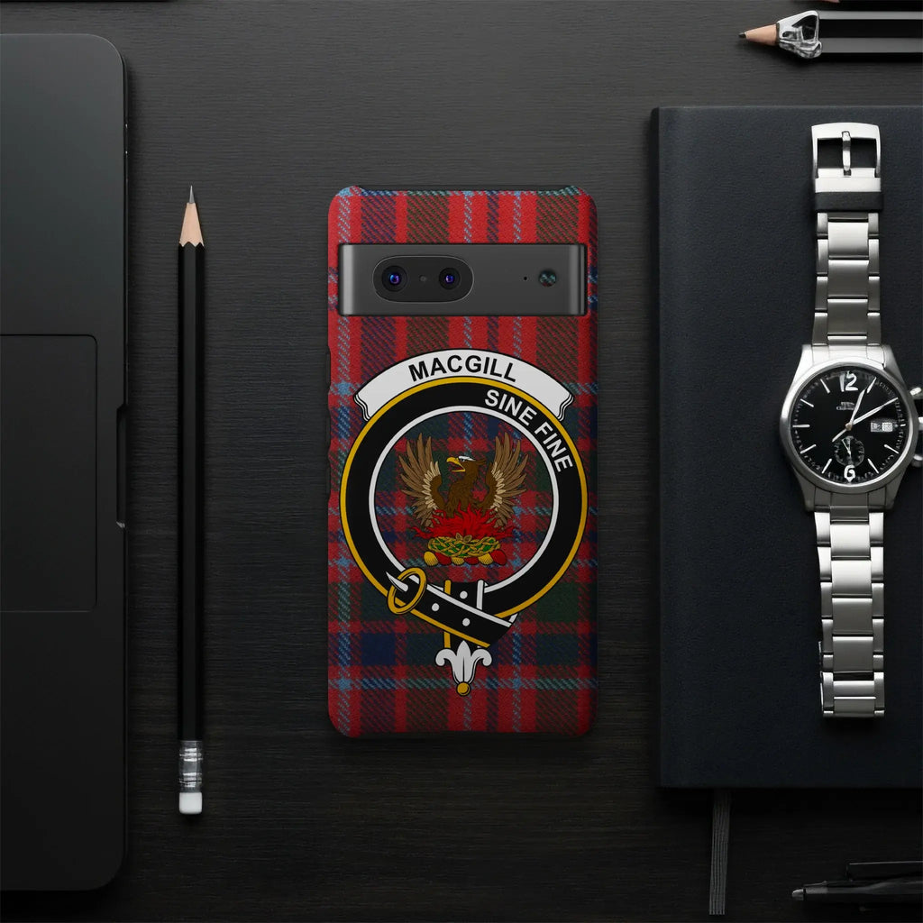 MacGill Tartan Design Phone Case with Crest Pattern