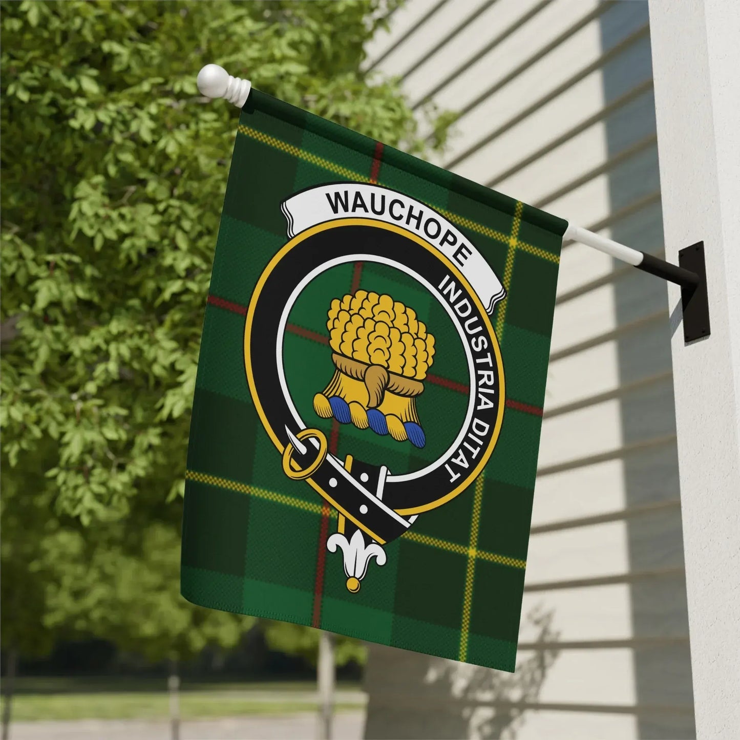Wauchope Industria Ditat Clan Crest Flag product