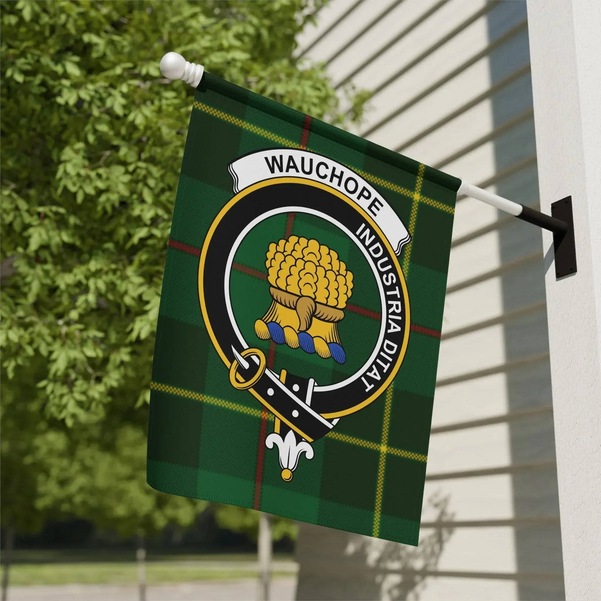 Wauchope Industria Ditat Clan Crest Flag product