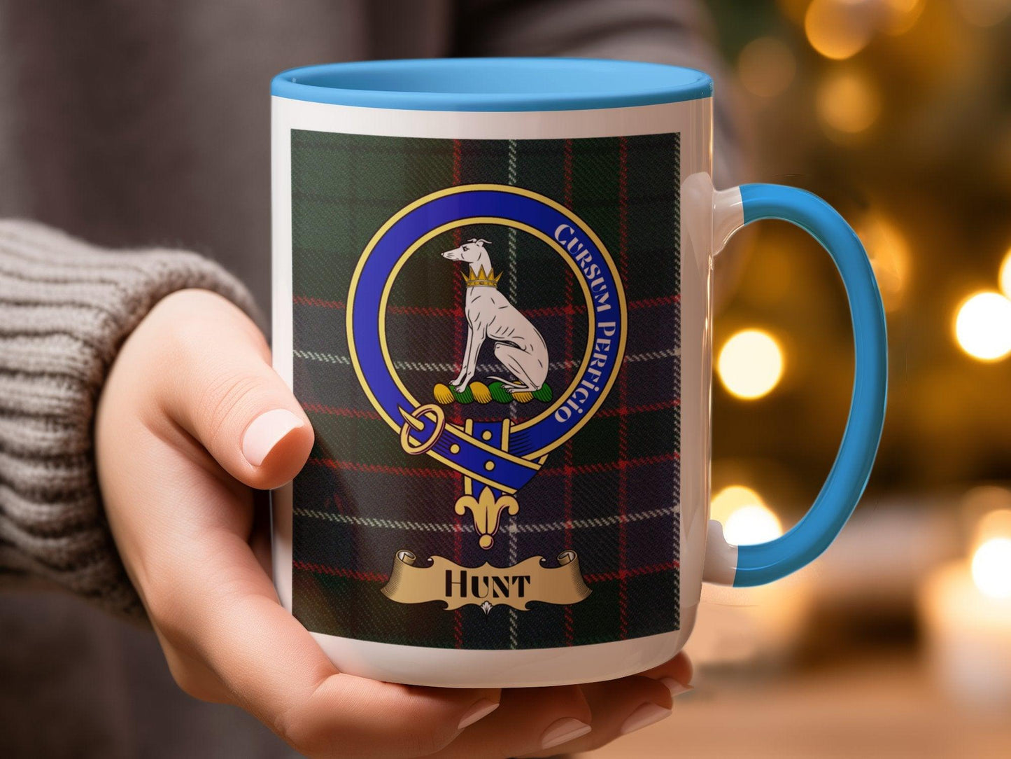 Hunt Clan Crest Tartan Plaid Mug - Living Stone Gifts