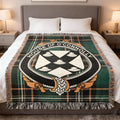 O'Connolly Irish National Tartan woven blanket with family crest emblem