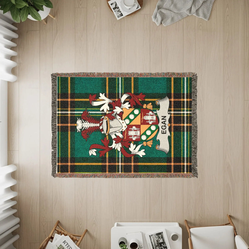 Egan Crest Green Tartan Plaid Fringe Tapestry product type