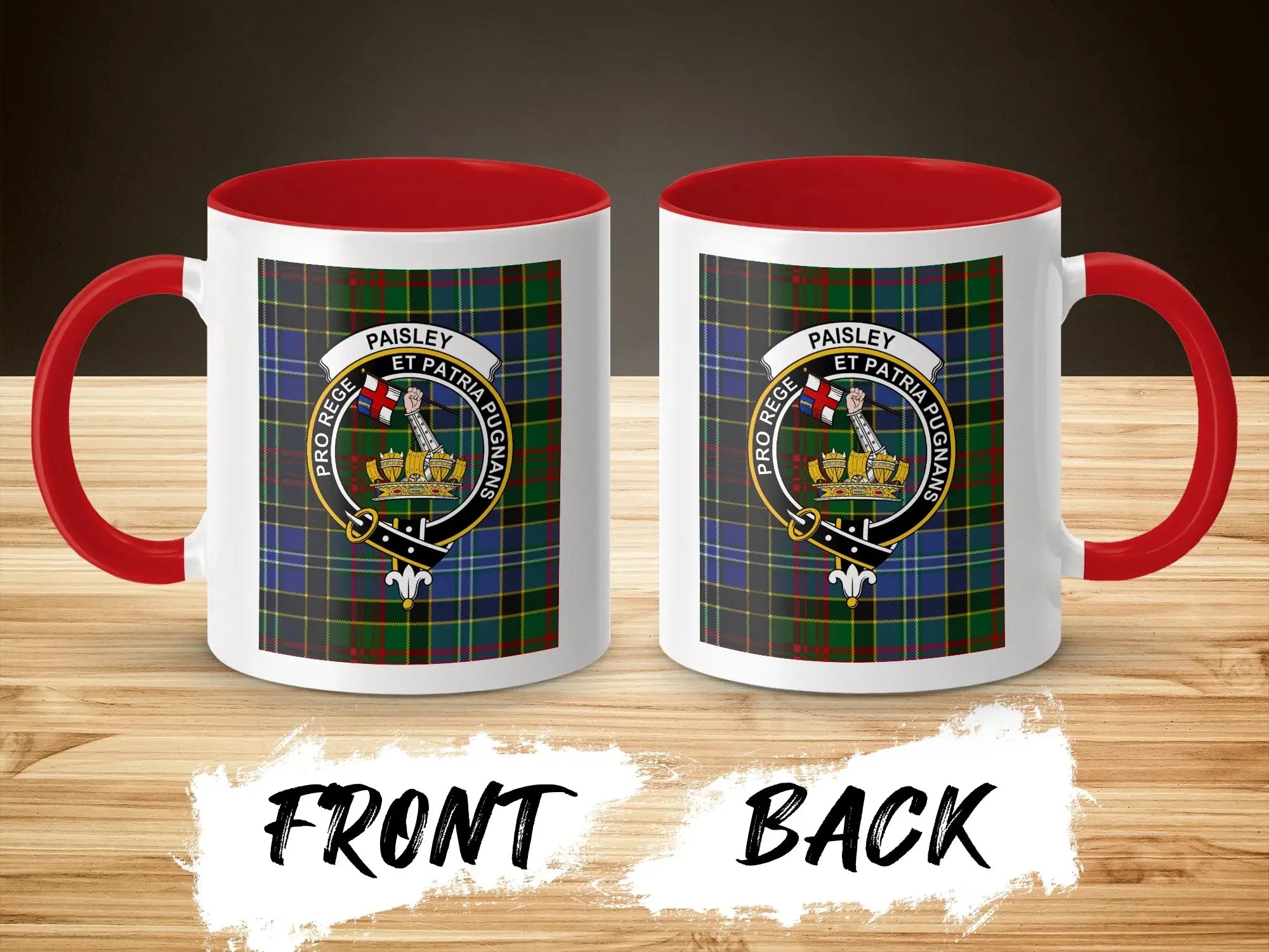Paisley Pro Rege Et Patria Pugnans Mug with Red Handle